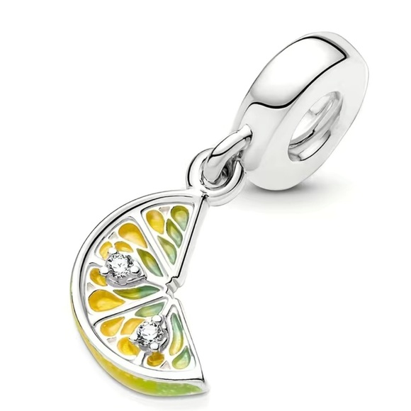 Genuine 925 Sterling Silver Lemon Citrus Charm - Picture 2 of 6
